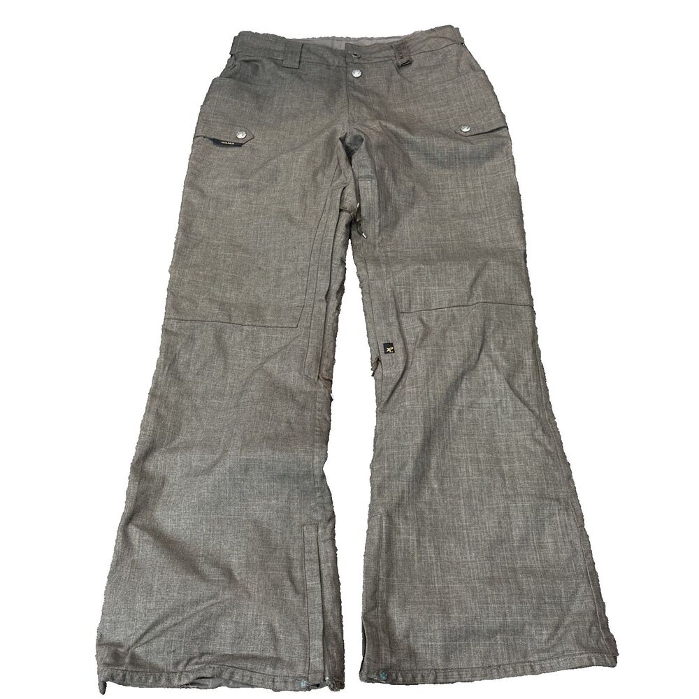 Holden Snow Pants Mens Large Beige Ski Waterproof Vented Zip Pockets